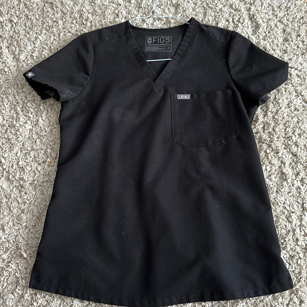 Figs XS Black Catarina style top